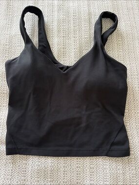 lululemon athletica Black V-Neck Crop Tank